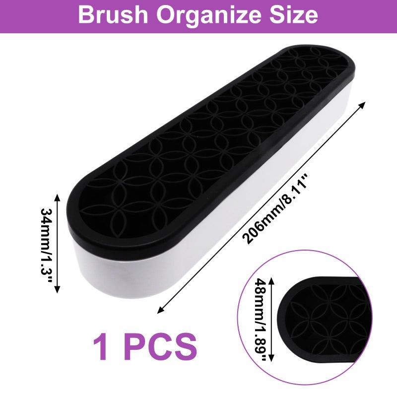 Gdfymi 1Pcs Black Silicone Makeup Brush Holder Make Up Brush Holder Stand Makeup Brushes Storage For Painting Pen Brushes Nail Clippers Drill Pens Ruler Sewing Craft Tools - Image 2